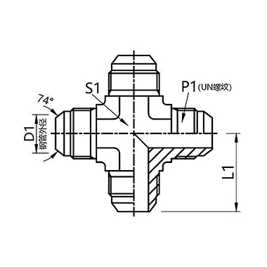 XJ American JIC external thread 74° external cone cross