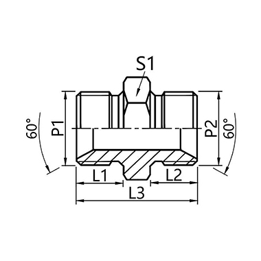 1B British pipe external thread 60° inner cone seal or combined gasket seal dual purpose