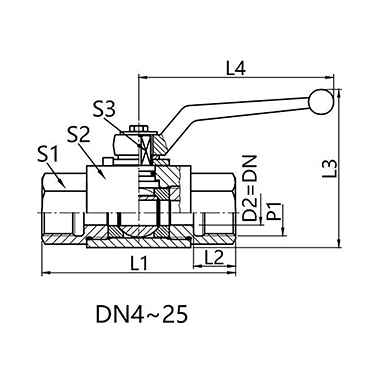 KH-BSPP 2-way carbon steel ball valve British internal thread