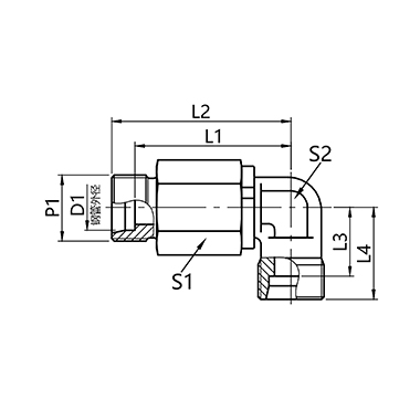 DG 103 bent-through ball bearing rotary joint