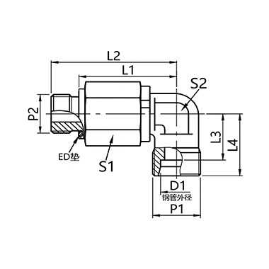 DG 104 Bent-through ball bearing swivel joint