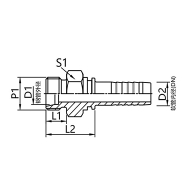 10411, 10412 (light) 10511, 10512 (heavy) Metric male thread 24° female cone fitting