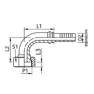 22291 22292 British standard internal thread flat 90° elbow