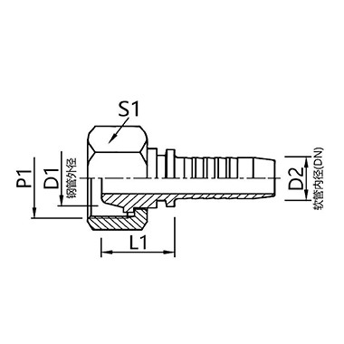 20411C, 20412C (light duty) 20511C, 20512C (heavy duty) Metric male thread 24° female cone spherical joint