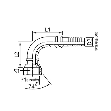 26791 26792 90° elbow American JIC internal thread 74° internal cone connector