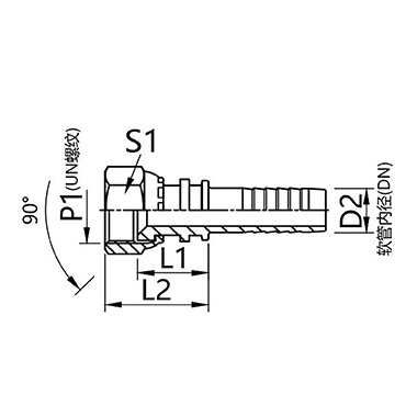 27811 27812 American SAE internal thread 90° internal cone connector