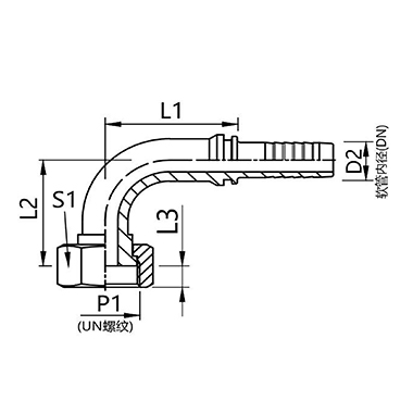 24291 24292 American ORFS internal thread flat 90° elbow