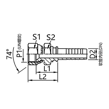 26711D 26712D American JIC internal thread 74° internal cone double hexagon fitting