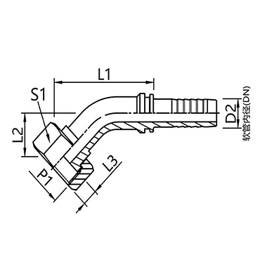 22241 22242 British standard internal thread flat 45° elbow