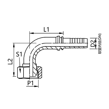 22191 22192 British standard internal thread spherical 90° elbow