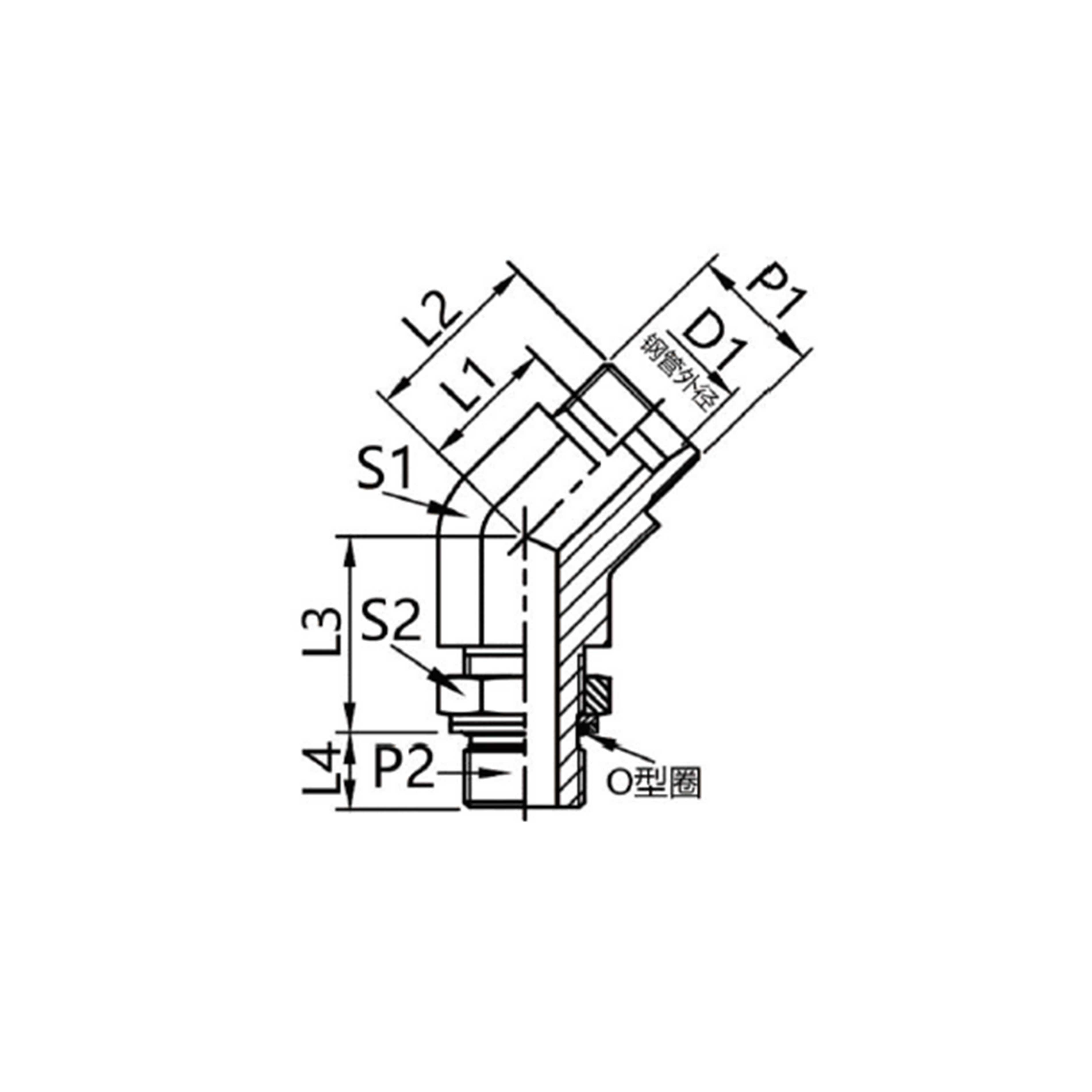 VEE-ROG  Adjustable 45-degree connector