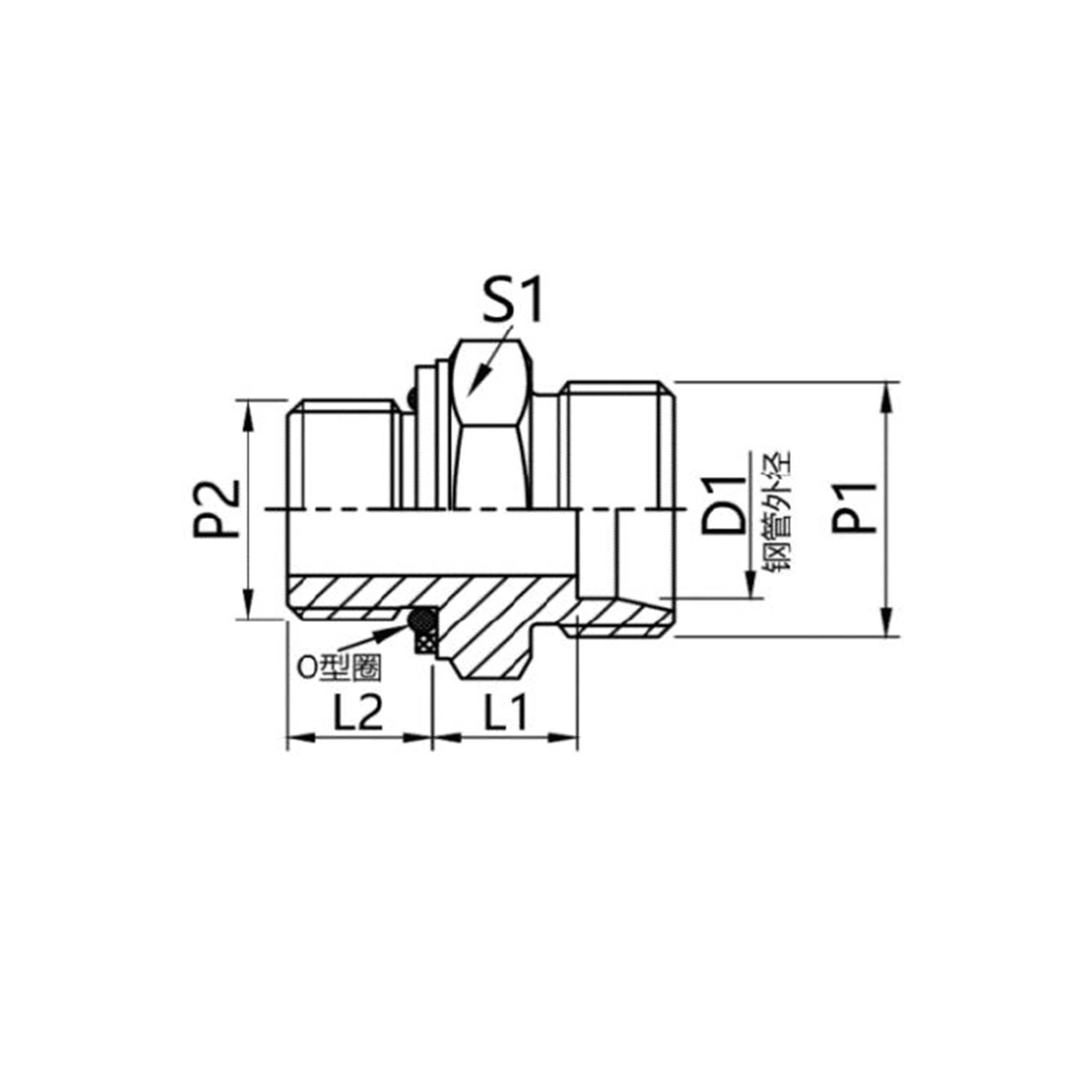GE-ROG  Inch male thread ferrule connector